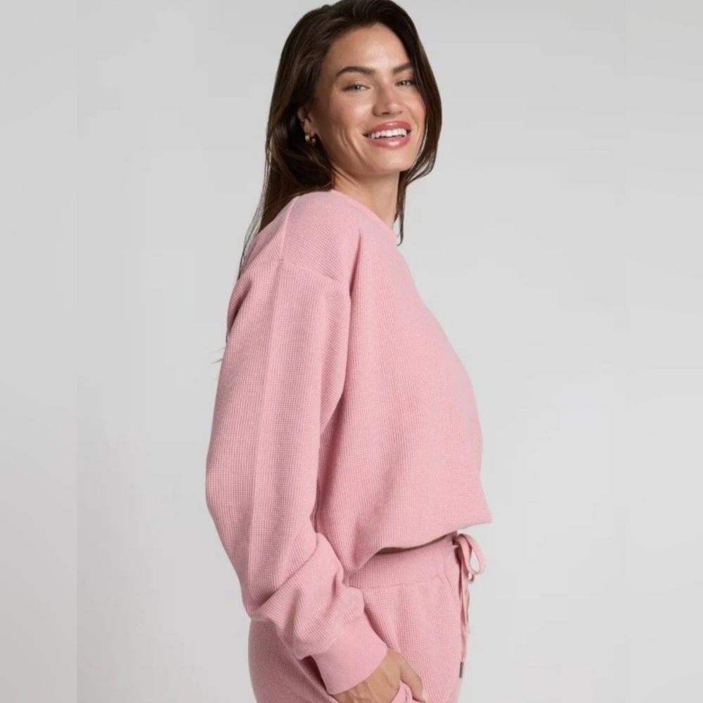 Comfrt Waffle Lounge Long Sleeve Top Size Small